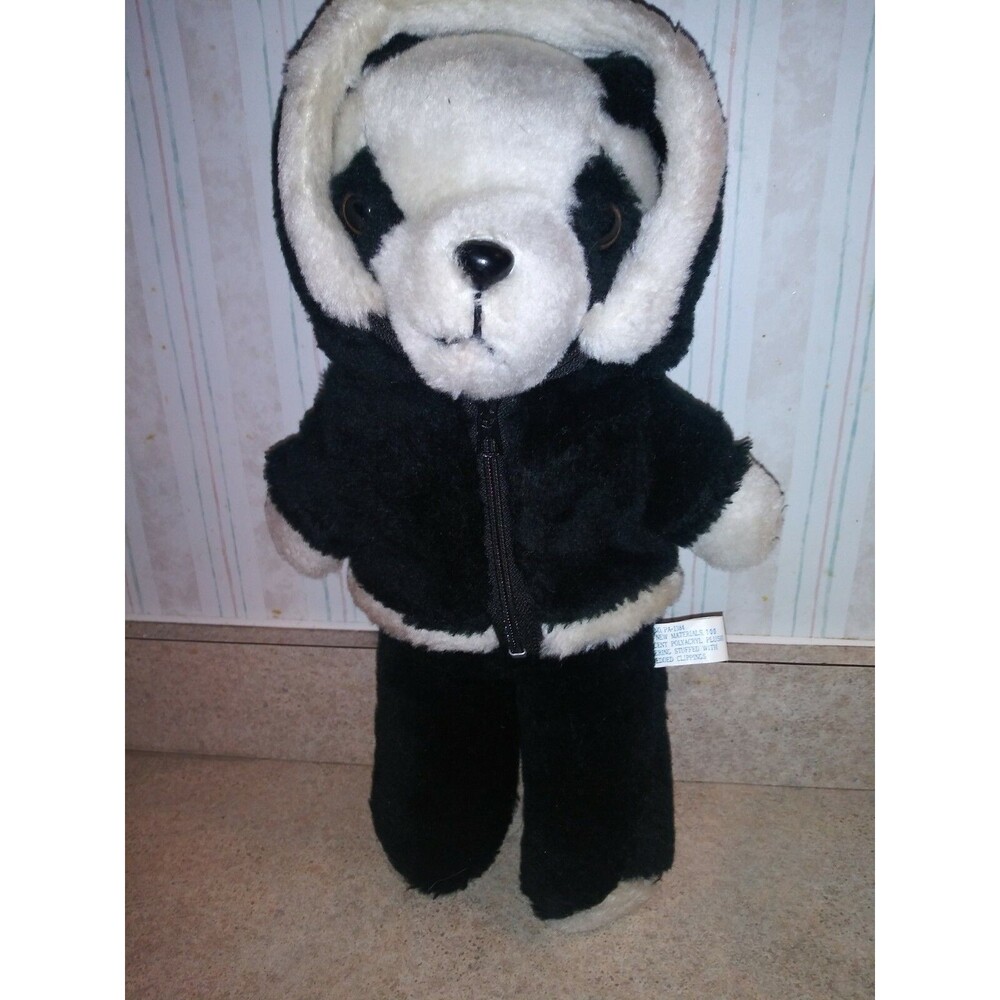 Vintage Interpur Black And White 1983 Panda Bear Plush